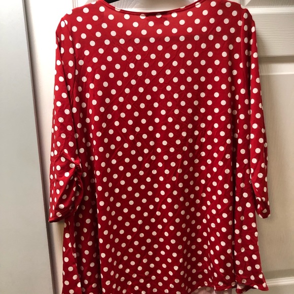 Red pokadot stretchy top - Picture 2 of 2